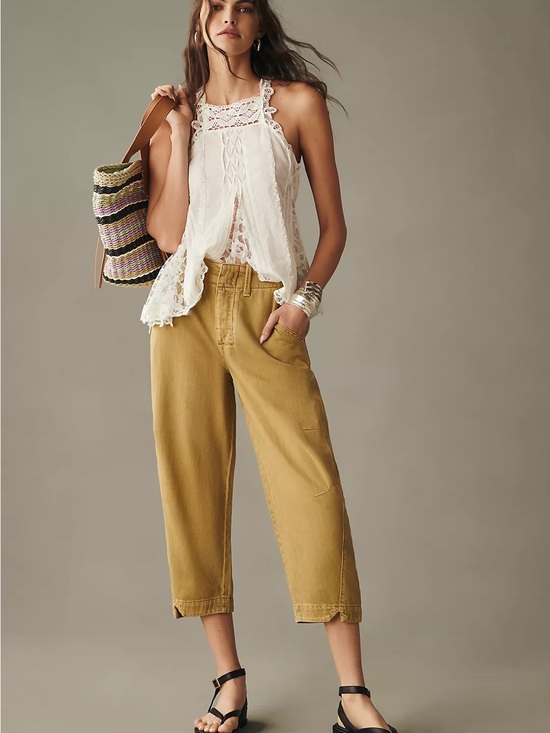 Pilcro Pants - Pilcro Tapered Crop Chino Pants